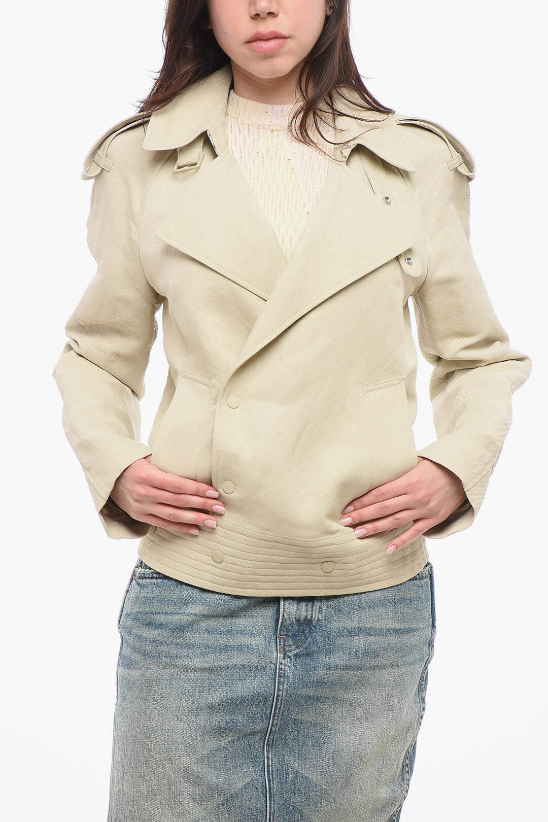 Burberry Short Trench with Side Closure 36 Beige