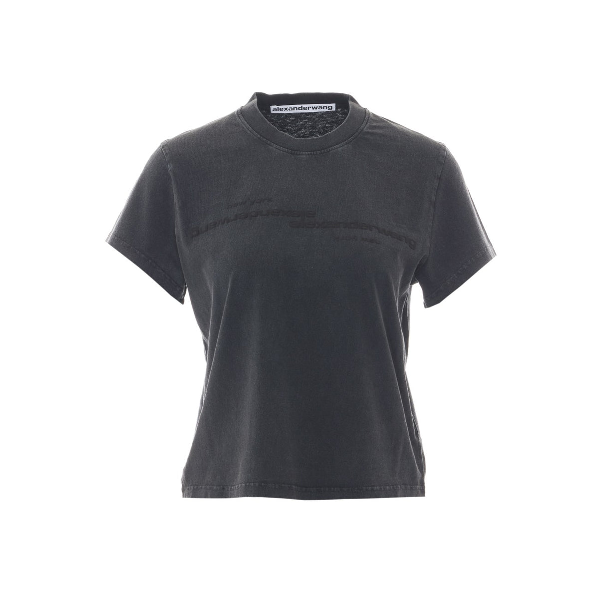 Alexander Wang Alexander Wang Women Shrunken Mirrored Logo T-Shirt