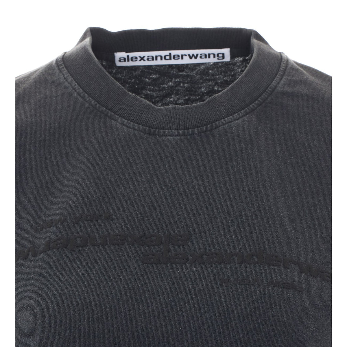Alexander Wang Alexander Wang Women Shrunken Mirrored Logo T-Shirt