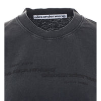 Alexander Wang Alexander Wang Women Shrunken Mirrored Logo T-Shirt