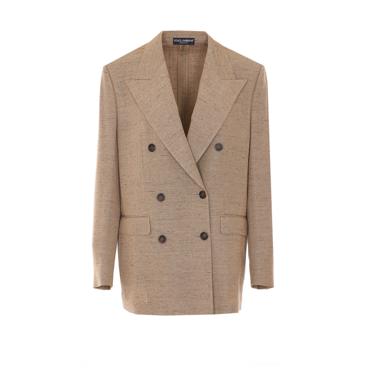 Dolce&Gabbana Women Sicily Double-Breasted Blazer Tweed Effect