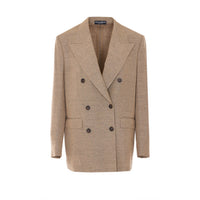 Dolce&Gabbana Women Sicily Double-Breasted Blazer Tweed Effect