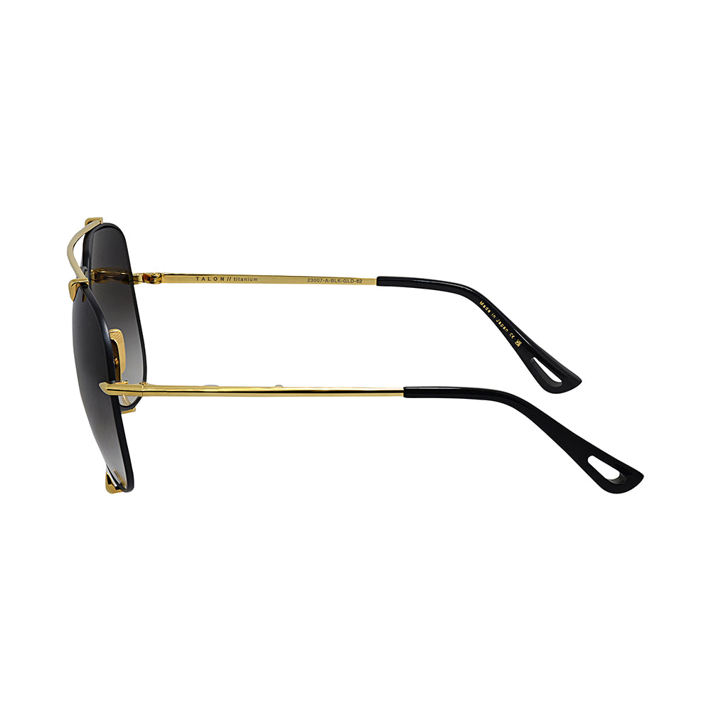 TALON DT 23007-A-BLK-GLD-62-Z Unisex Aviator Sunglasses