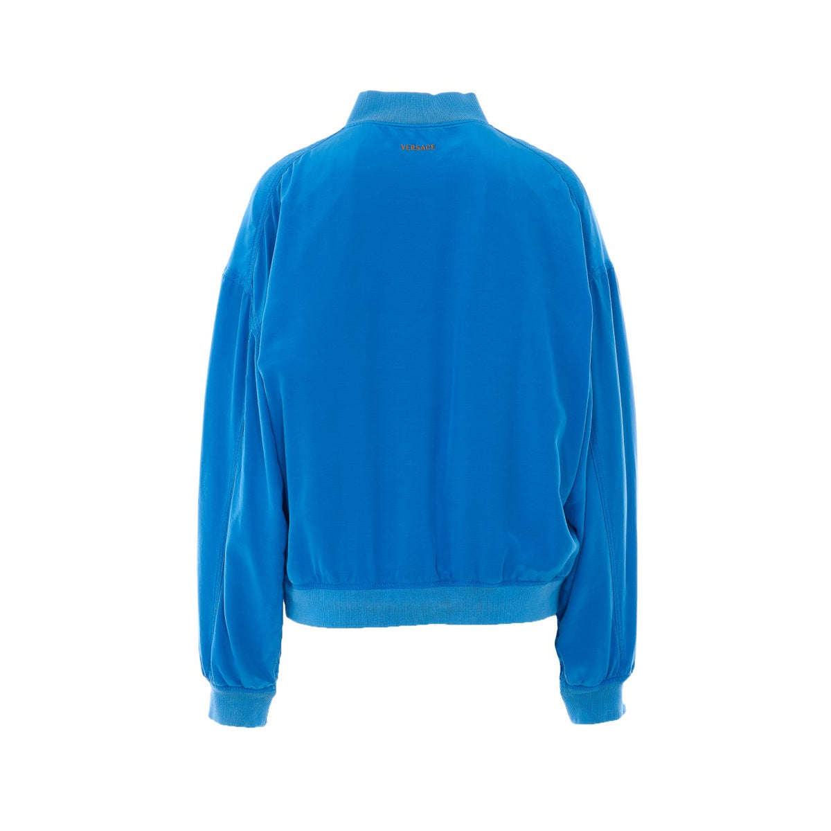 Versace Women Silk-Poplin Zip Blouson With Versace Logo Embroidery