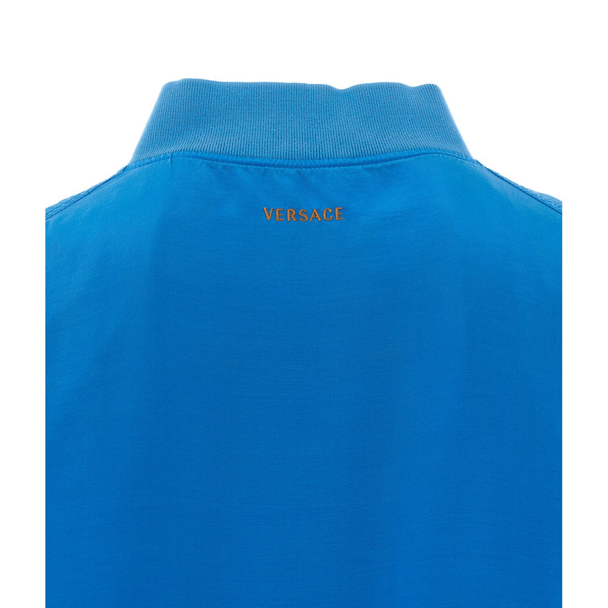 Versace Women Silk-Poplin Zip Blouson With Versace Logo Embroidery