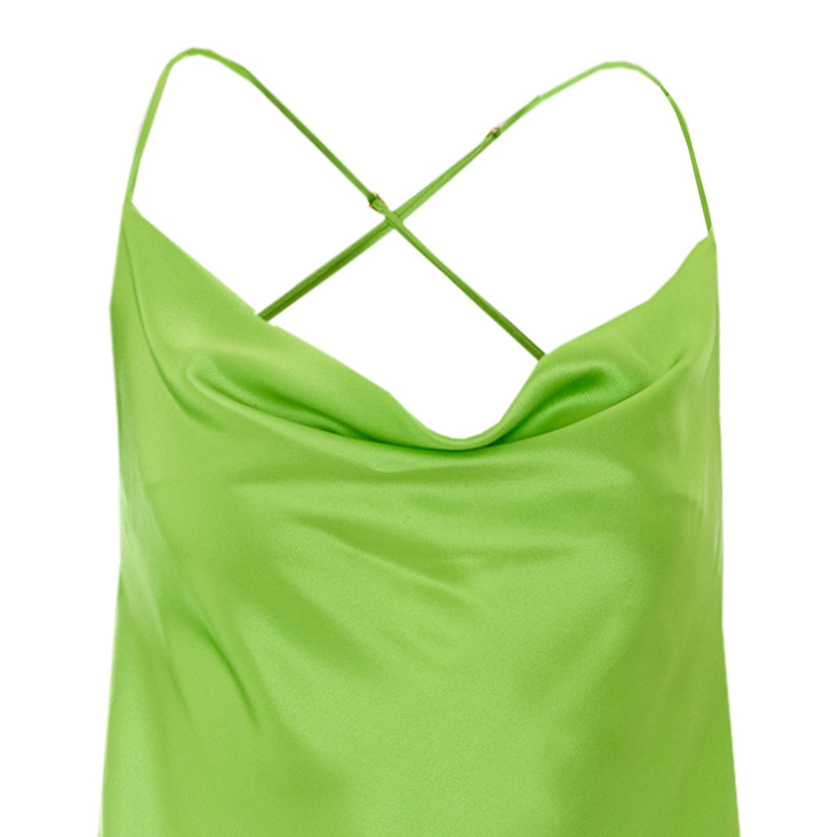 Saint Laurent Women Silk Satin Bare Back And Hooded Back Neck Dress