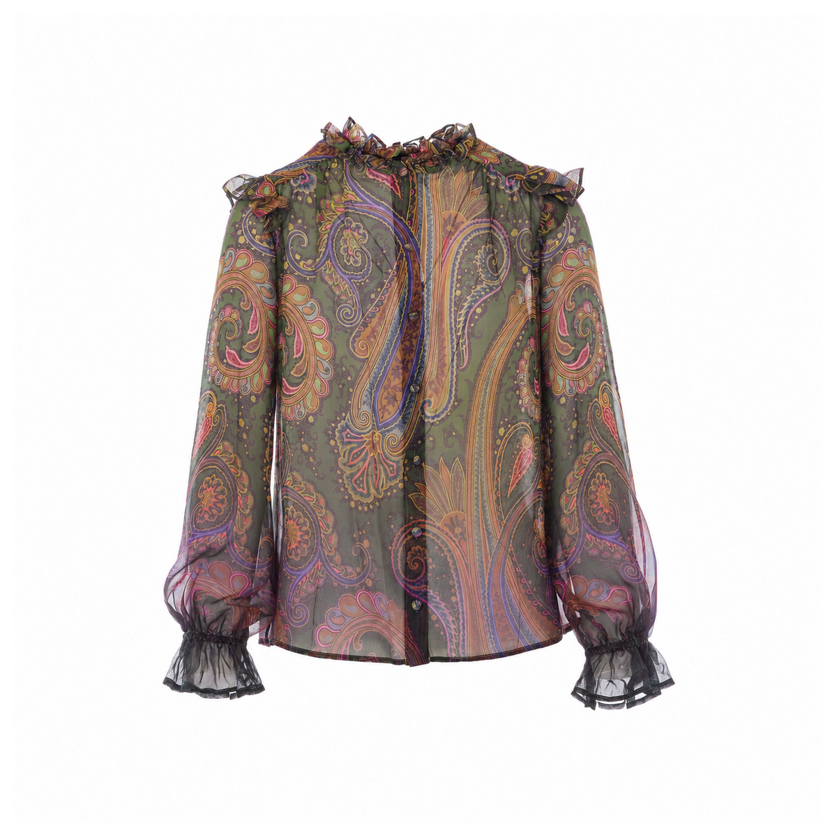 Etro Women Silk Shirt With Paisley Piazzata Degrade' Print
