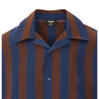 Fendi Fendi Men Silk Short Sleeves Shirt With Pequin Stripes