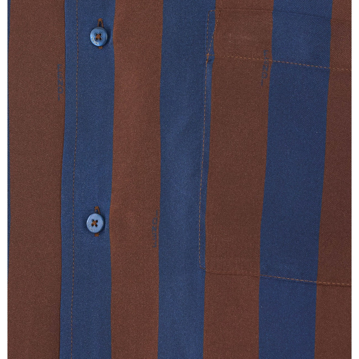 Fendi Fendi Men Silk Short Sleeves Shirt With Pequin Stripes