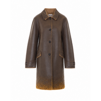 Miu Miu Women Single-Breasted Overcoat In Double Wool And Mutton
