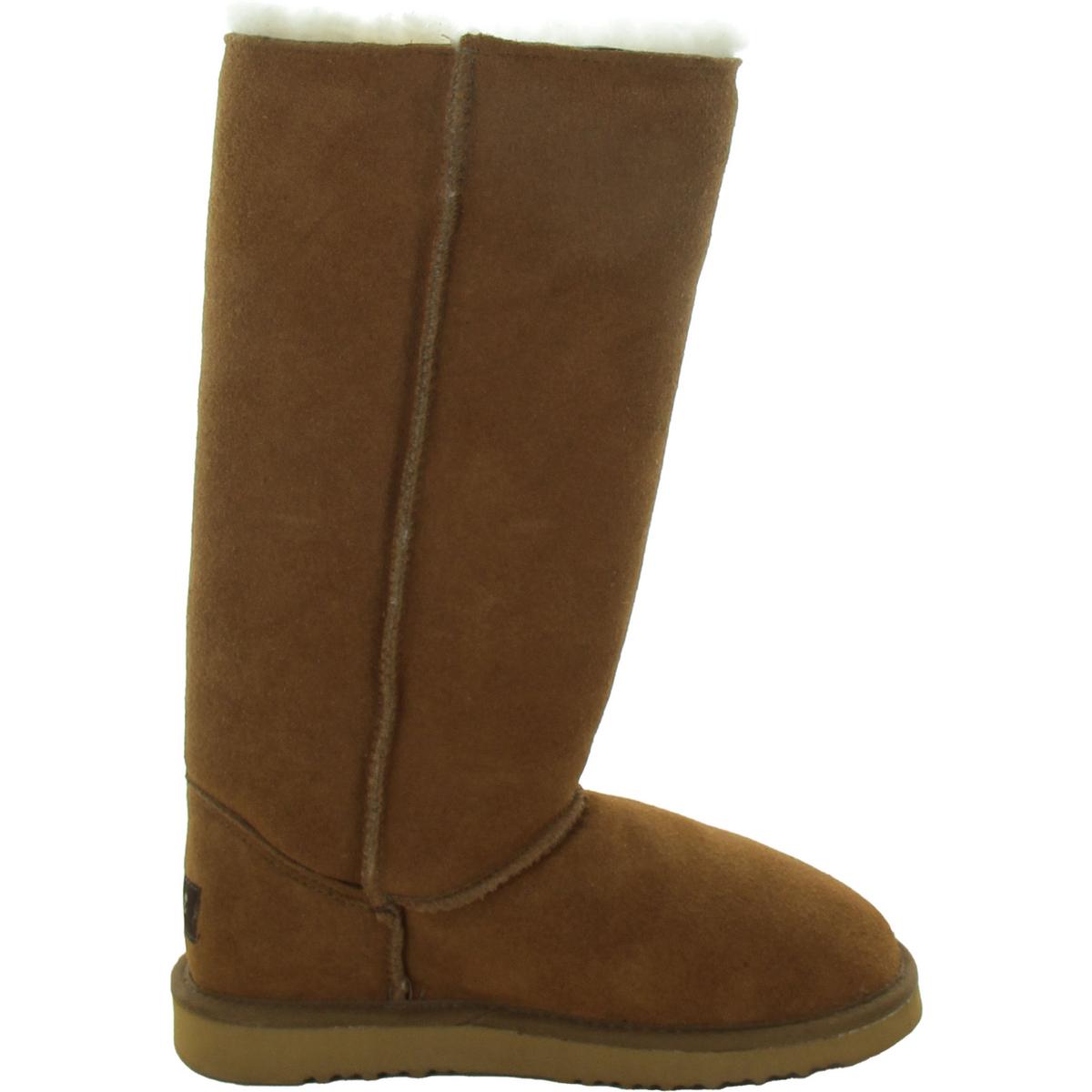 Womens Button Sheepskin Shearling Boots