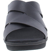 Rowena Womens Leather Slip On Wedge Sandals