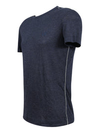 Gianfranco Ferre Grey and Navy Blue Sheer Cotton Blend Mens T-Shirt-S