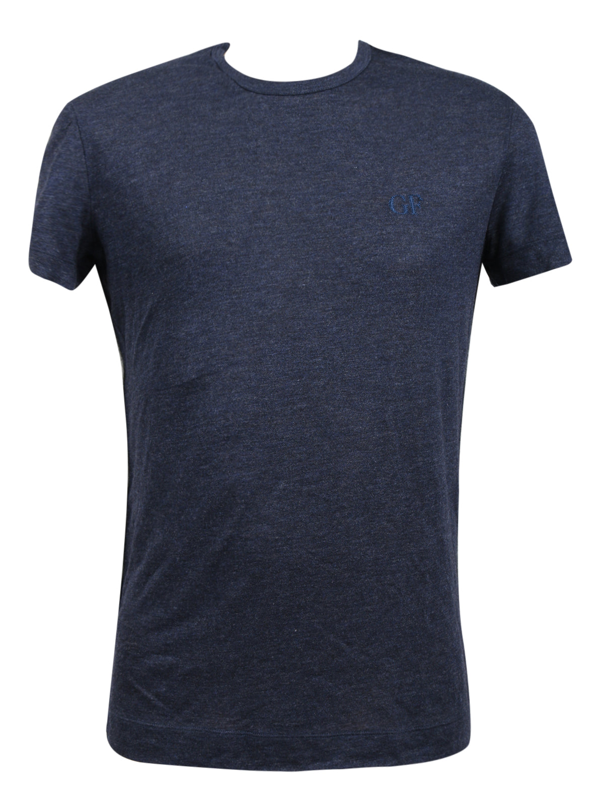 Gianfranco Ferre Grey and Navy Blue Sheer Cotton Blend Mens T-Shirt-S