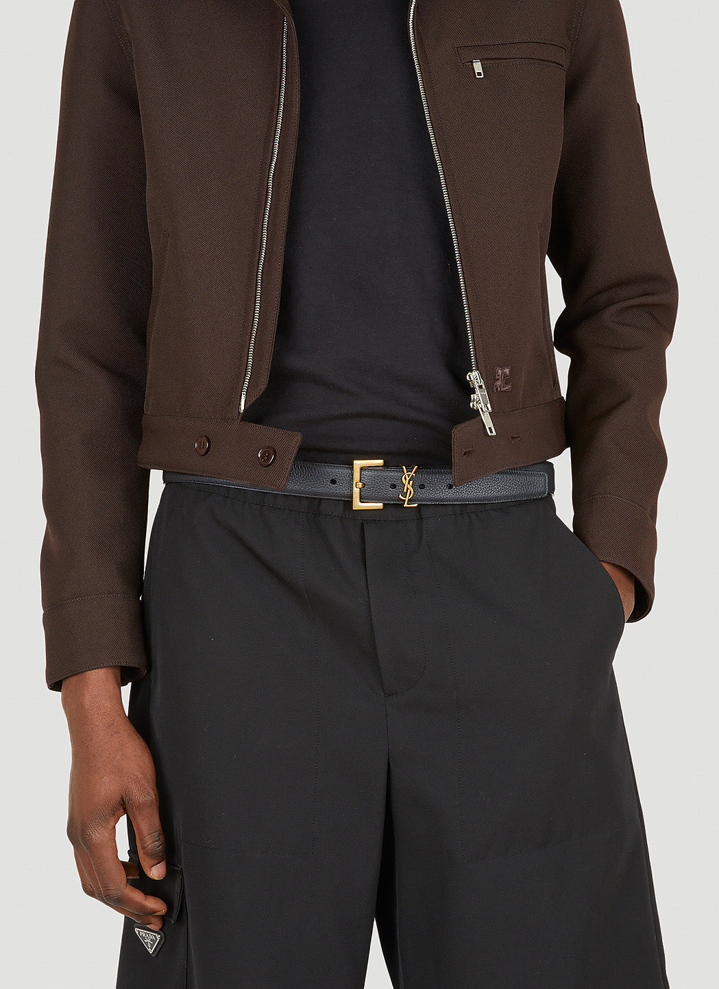 Saint Laurent Men Ysl Plaque Belt