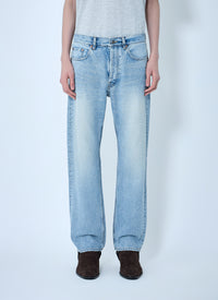 Saint Laurent Men Loose Straight Mid-Rise Jeans