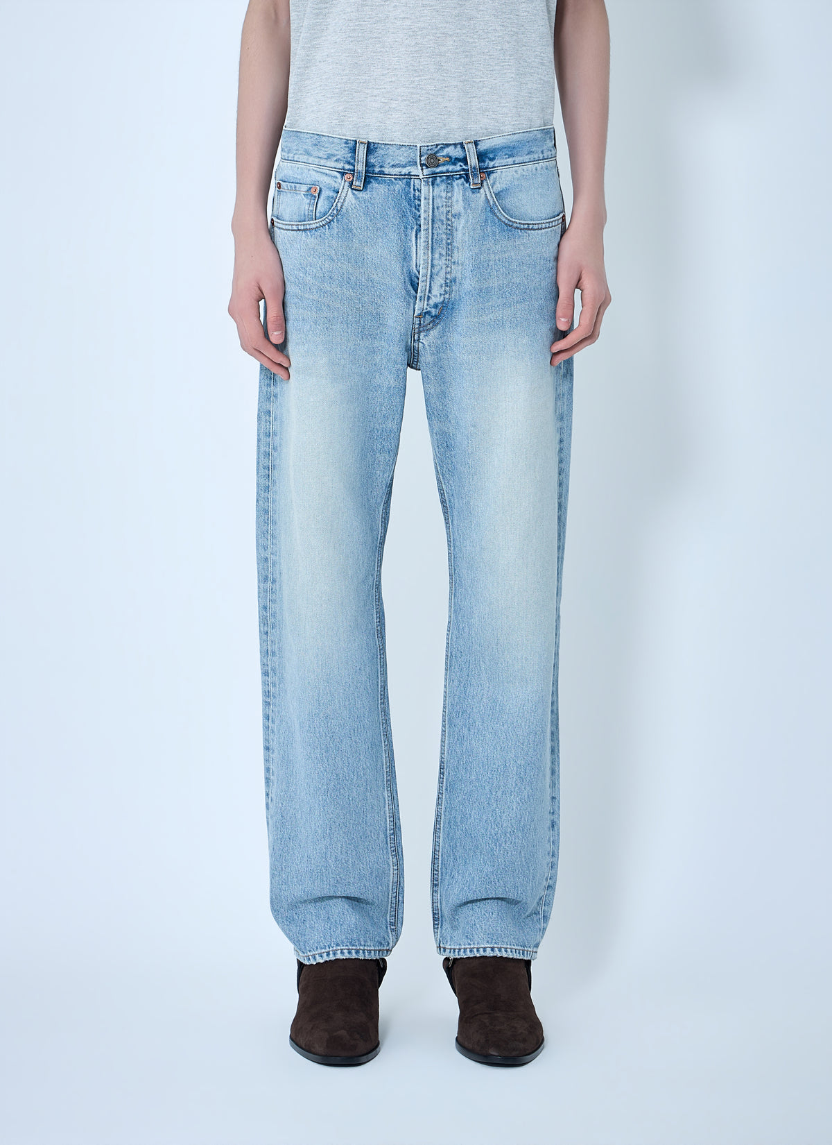 Saint Laurent Men Loose Straight Mid-Rise Jeans