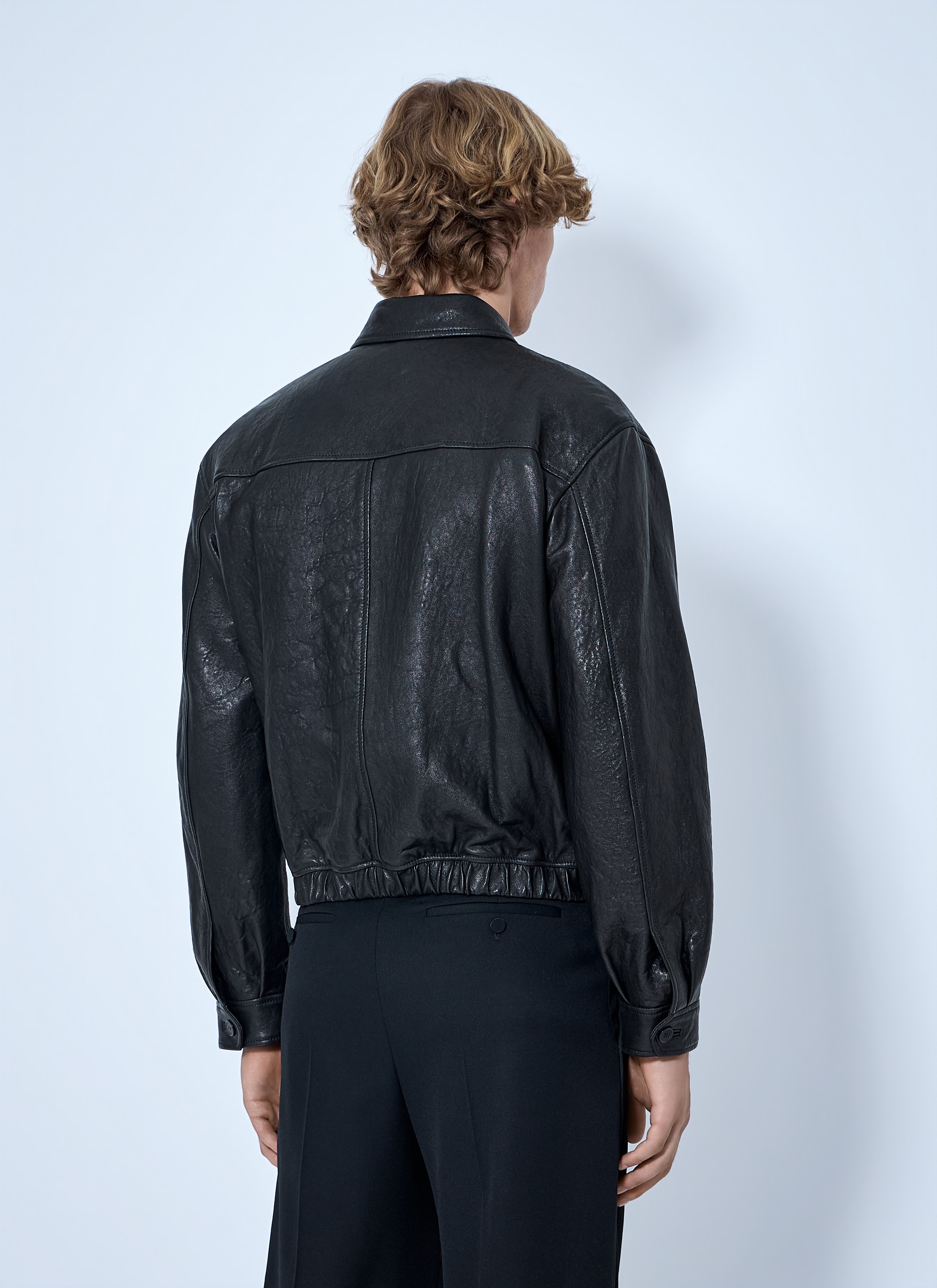 Saint Laurent Men Zip-Front Leather Jacket – Bluefly