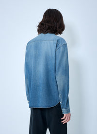 Saint Laurent Men Cassandre Denim Shirt