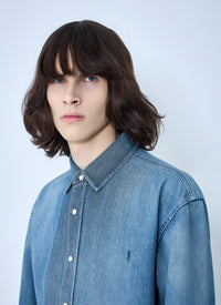 Saint Laurent Men Cassandre Denim Shirt