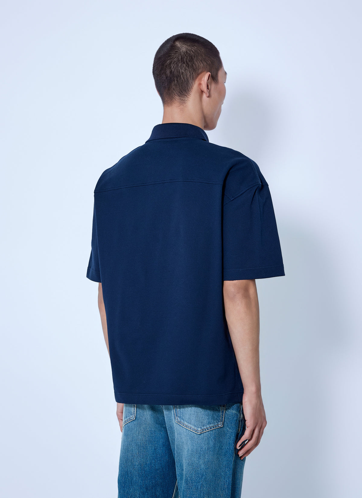 Saint Laurent Men Cassandre Polo In Cotton Piqué