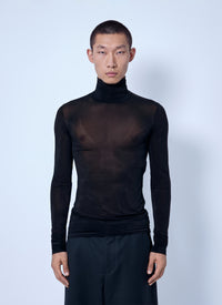 Saint Laurent Men Sheer Turtleneck Top