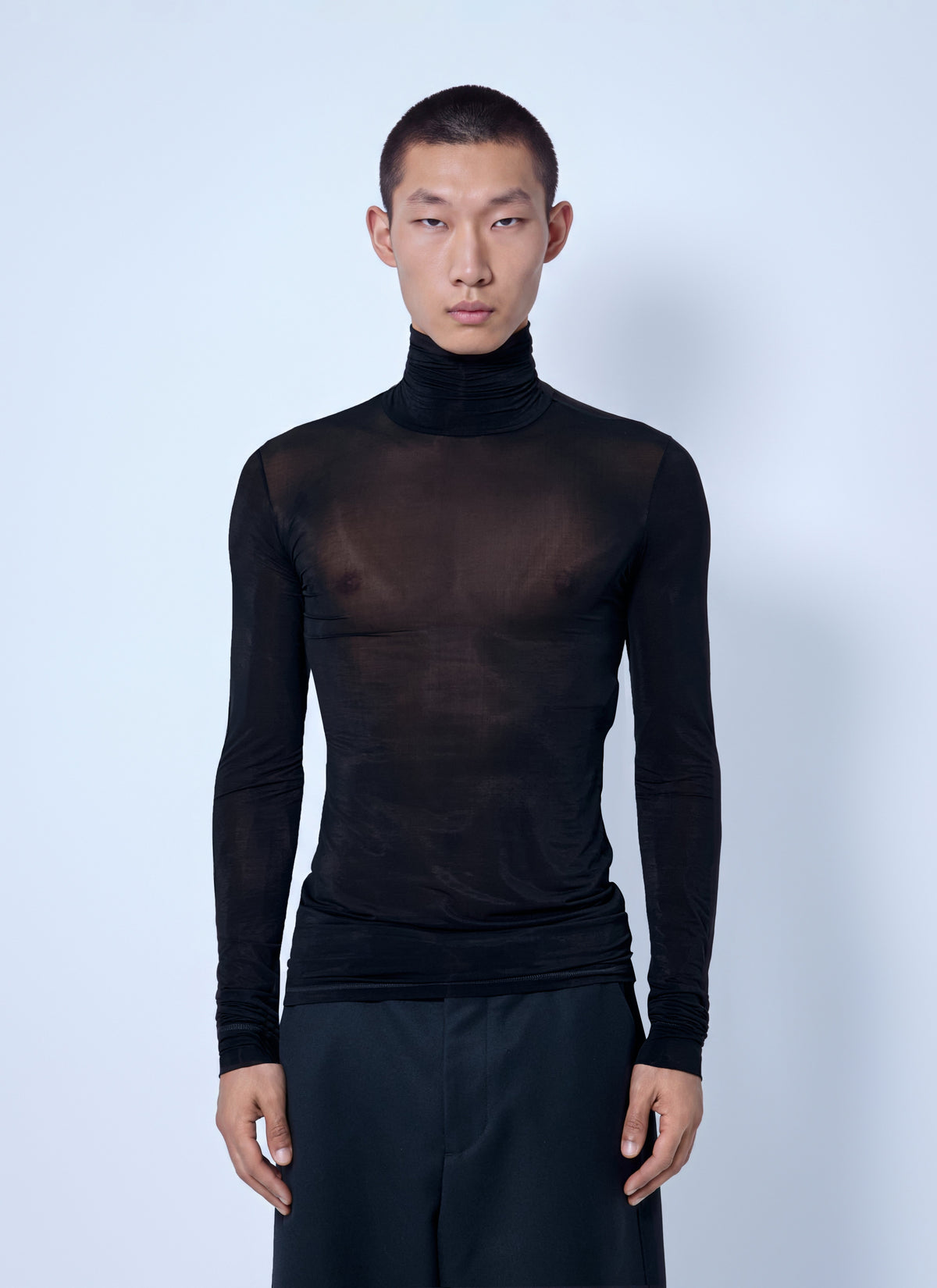 Saint Laurent Men Sheer Turtleneck Top