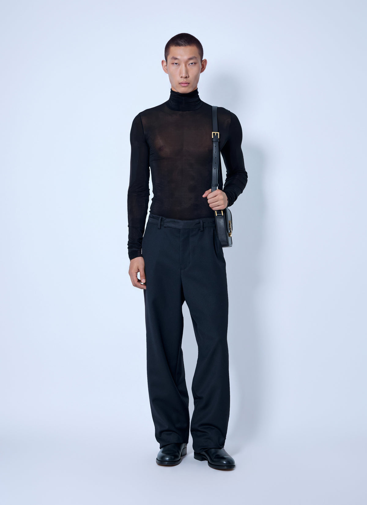 Saint Laurent Men Sheer Turtleneck Top