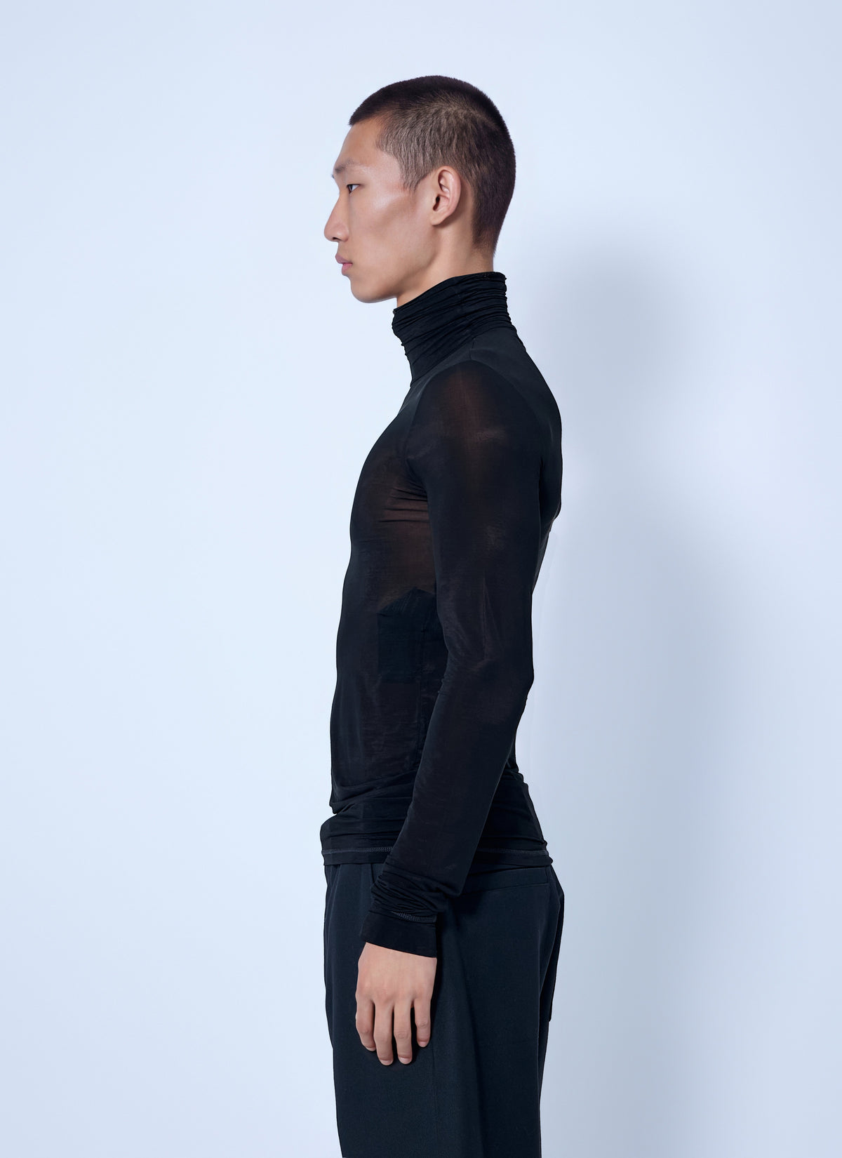 Saint Laurent Men Sheer Turtleneck Top