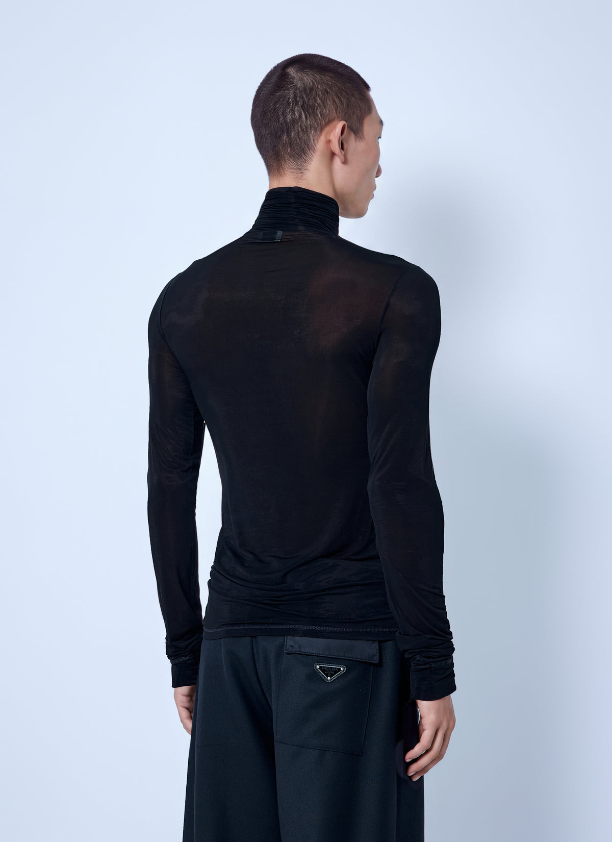 Saint Laurent Men Sheer Turtleneck Top