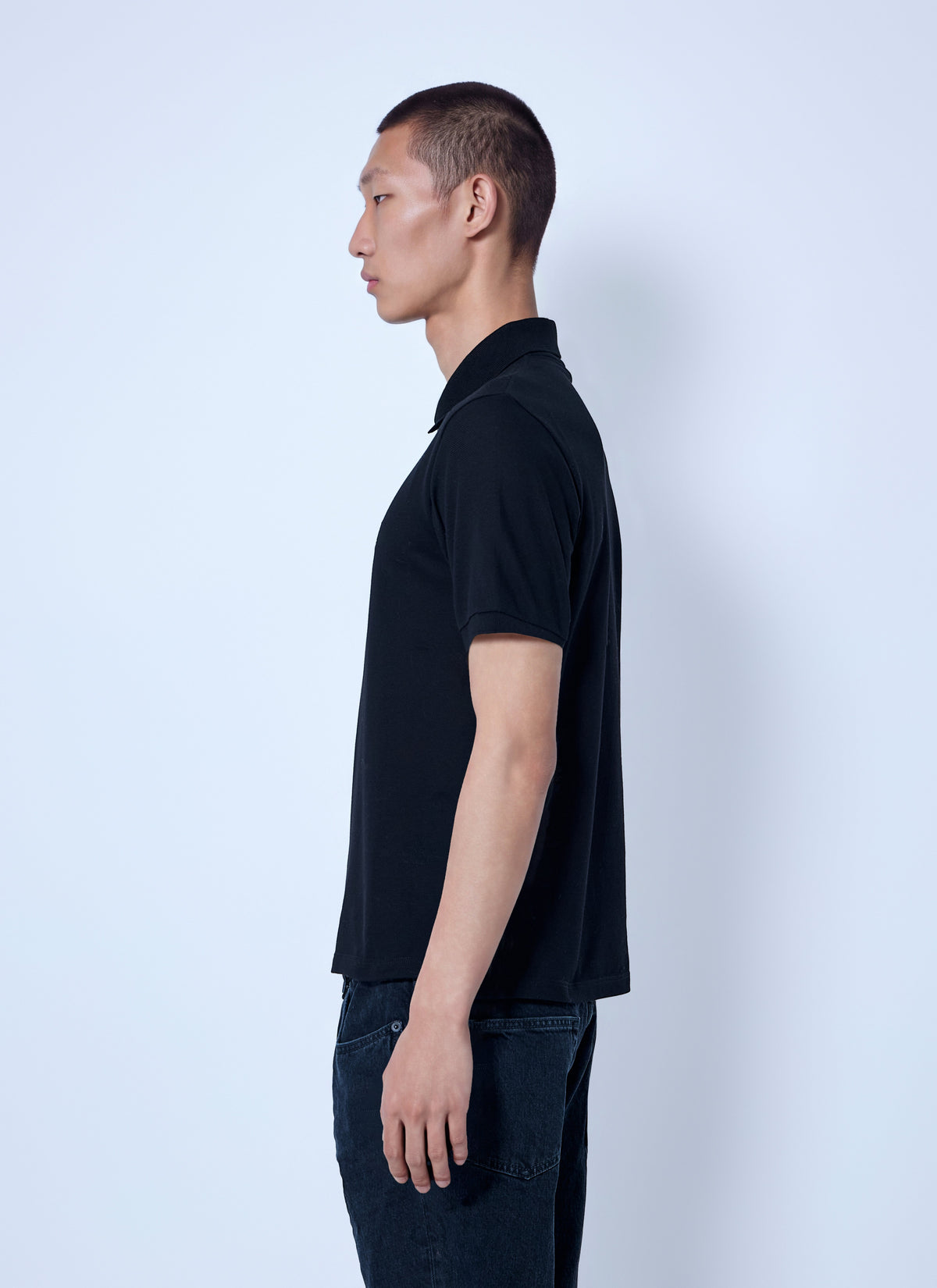 Saint Laurent Men Embroidered Logo Polo Shirt