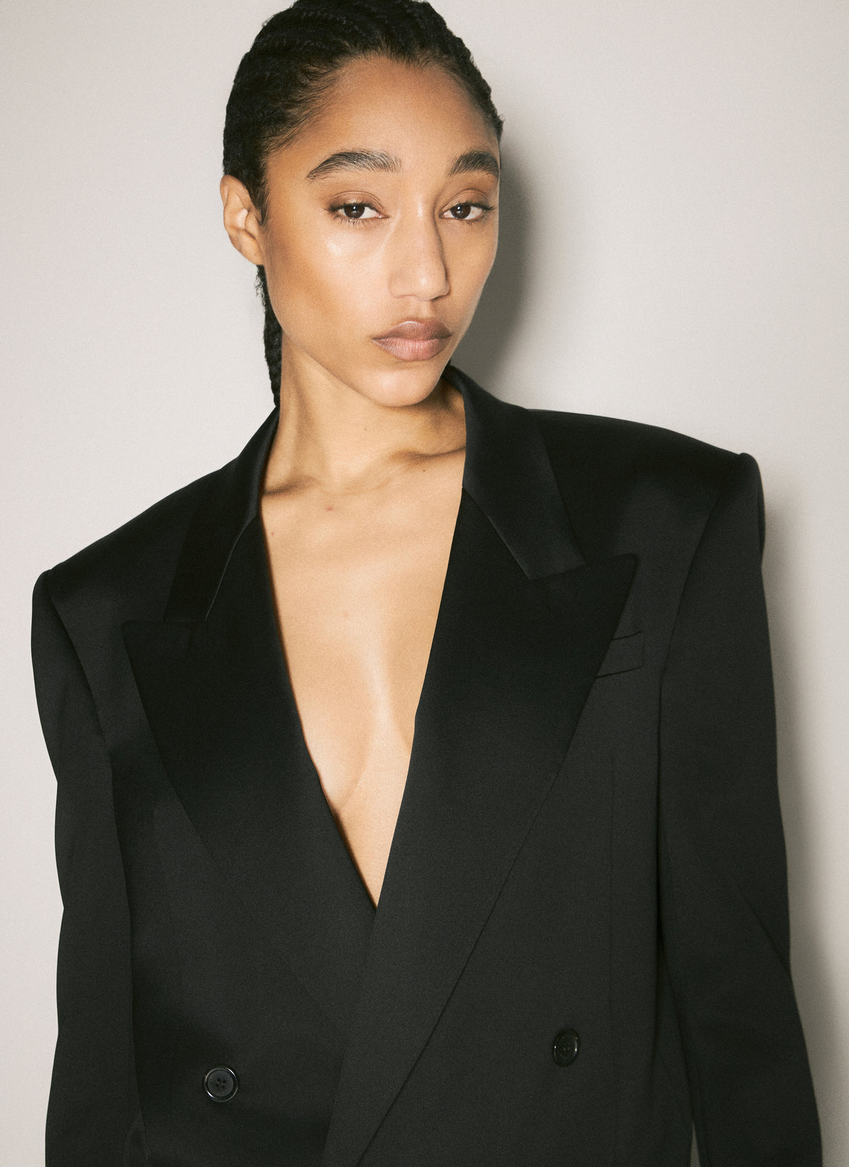 Saint Laurent Women Silk Tuxedo Blazer