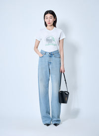 Saint Laurent Saint Laurent Women Logo Motif T-Shirt