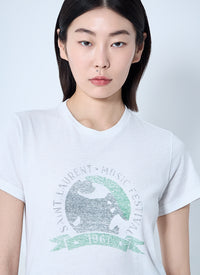 Saint Laurent Saint Laurent Women Logo Motif T-Shirt