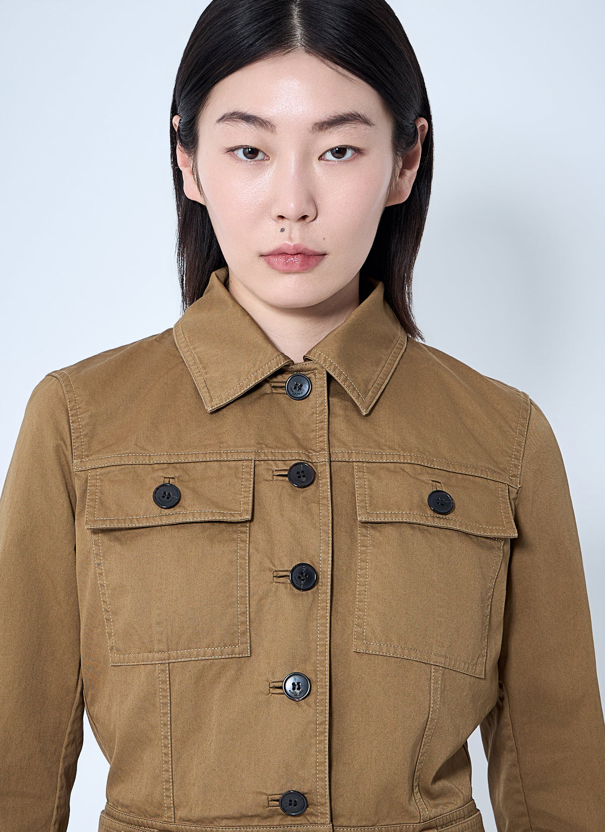 Saint Laurent Women Cotton Serge Crop Jacket