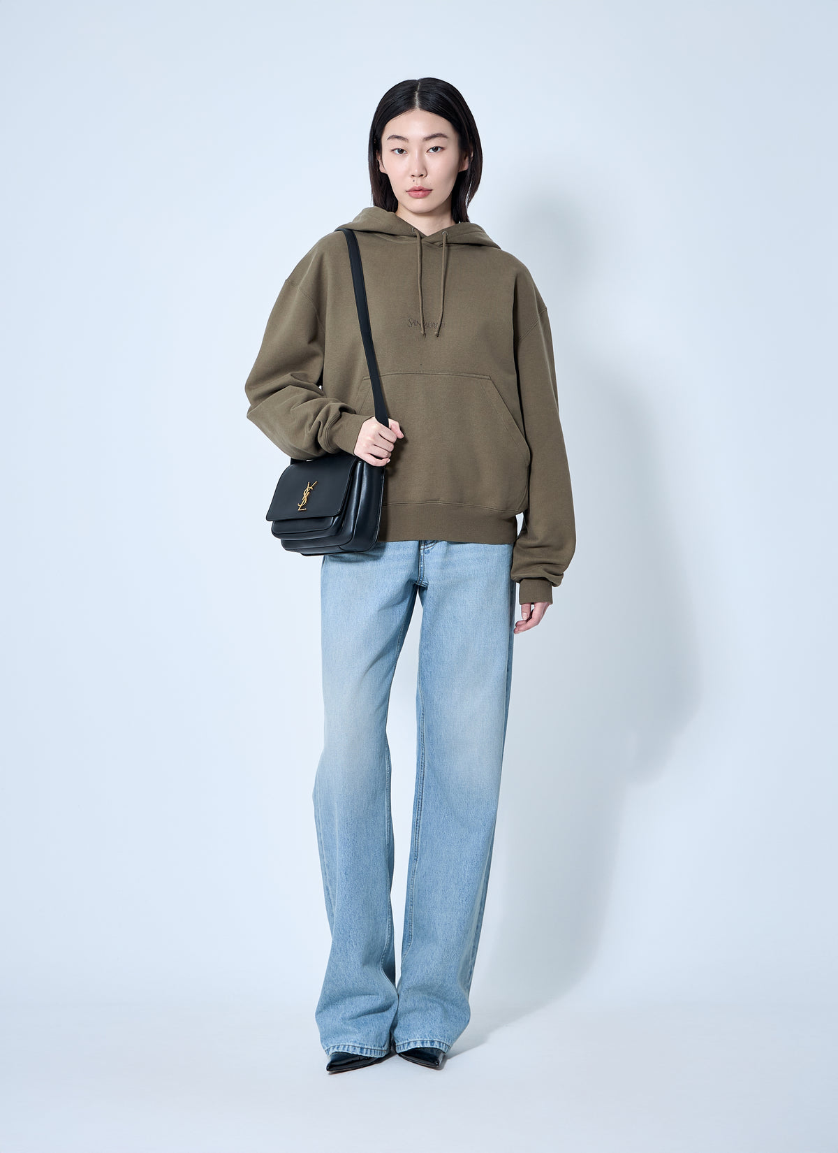 Saint Laurent Saint Laurent Women Hooded Logo Motif Sweatshirt