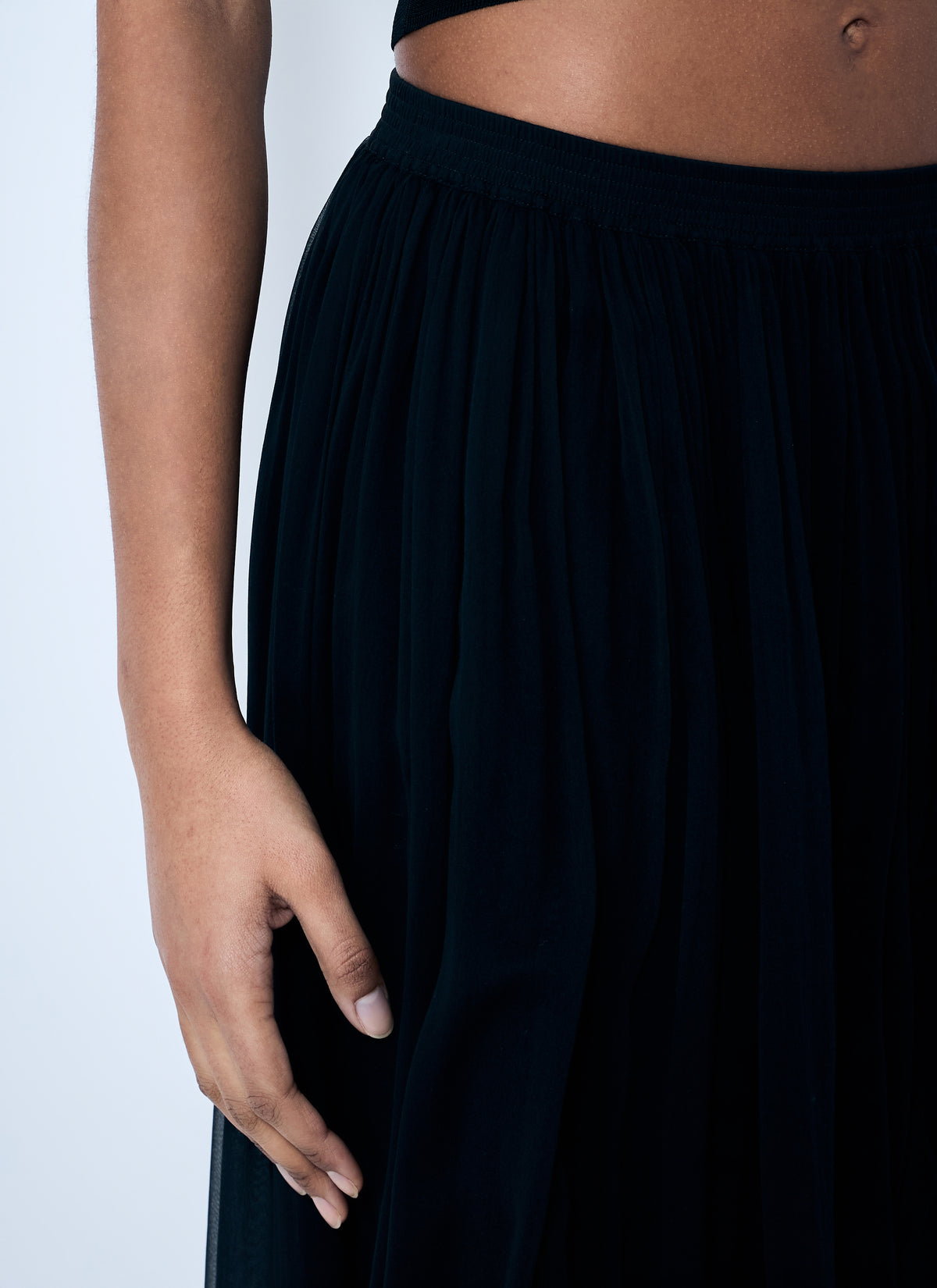 Saint Laurent Women Ruffled Silk Skirt