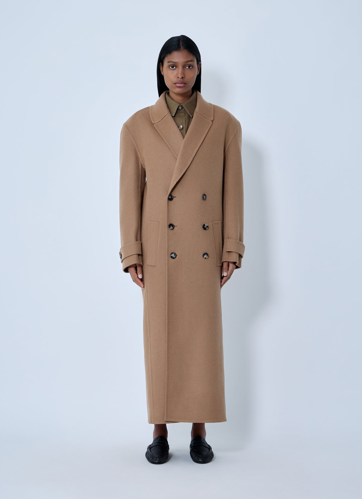 Saint Laurent Women Brushed Cashmere-And-Wool-Blend Coat