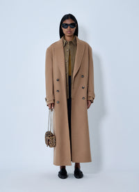 Saint Laurent Women Brushed Cashmere-And-Wool-Blend Coat