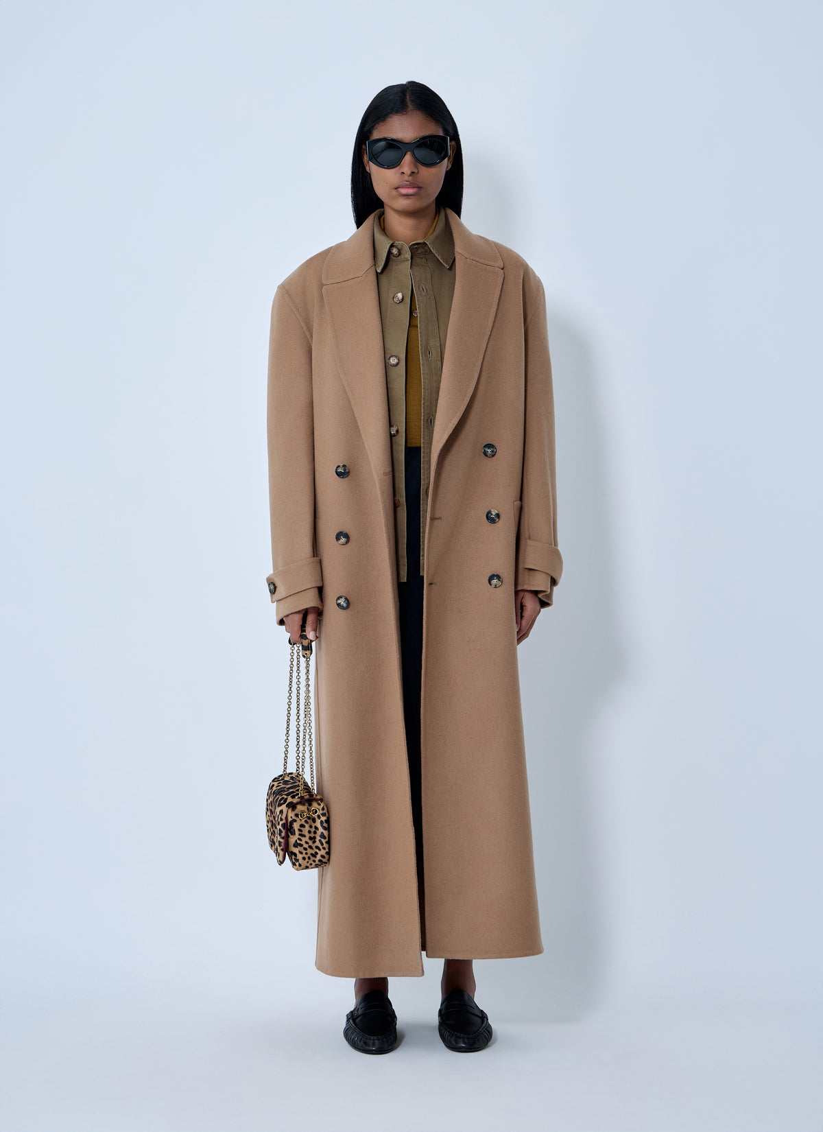 Saint Laurent Women Brushed Cashmere-And-Wool-Blend Coat