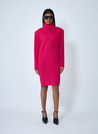Saint Laurent Women High Neck Long Sleeve Dress