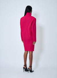 Saint Laurent Women High Neck Long Sleeve Dress
