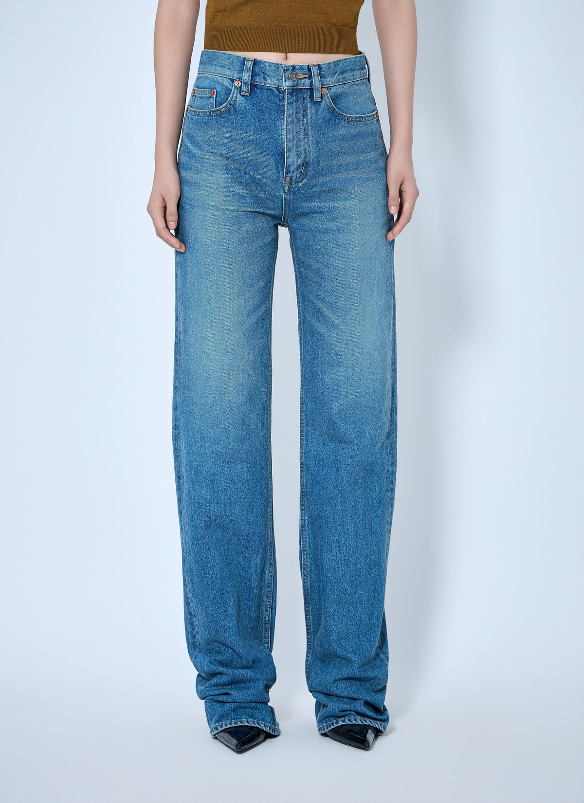 Saint Laurent Women Flared High-Waisted Five-Pocket Jeans