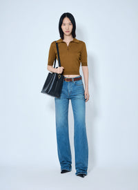 Saint Laurent Women Flared High-Waisted Five-Pocket Jeans