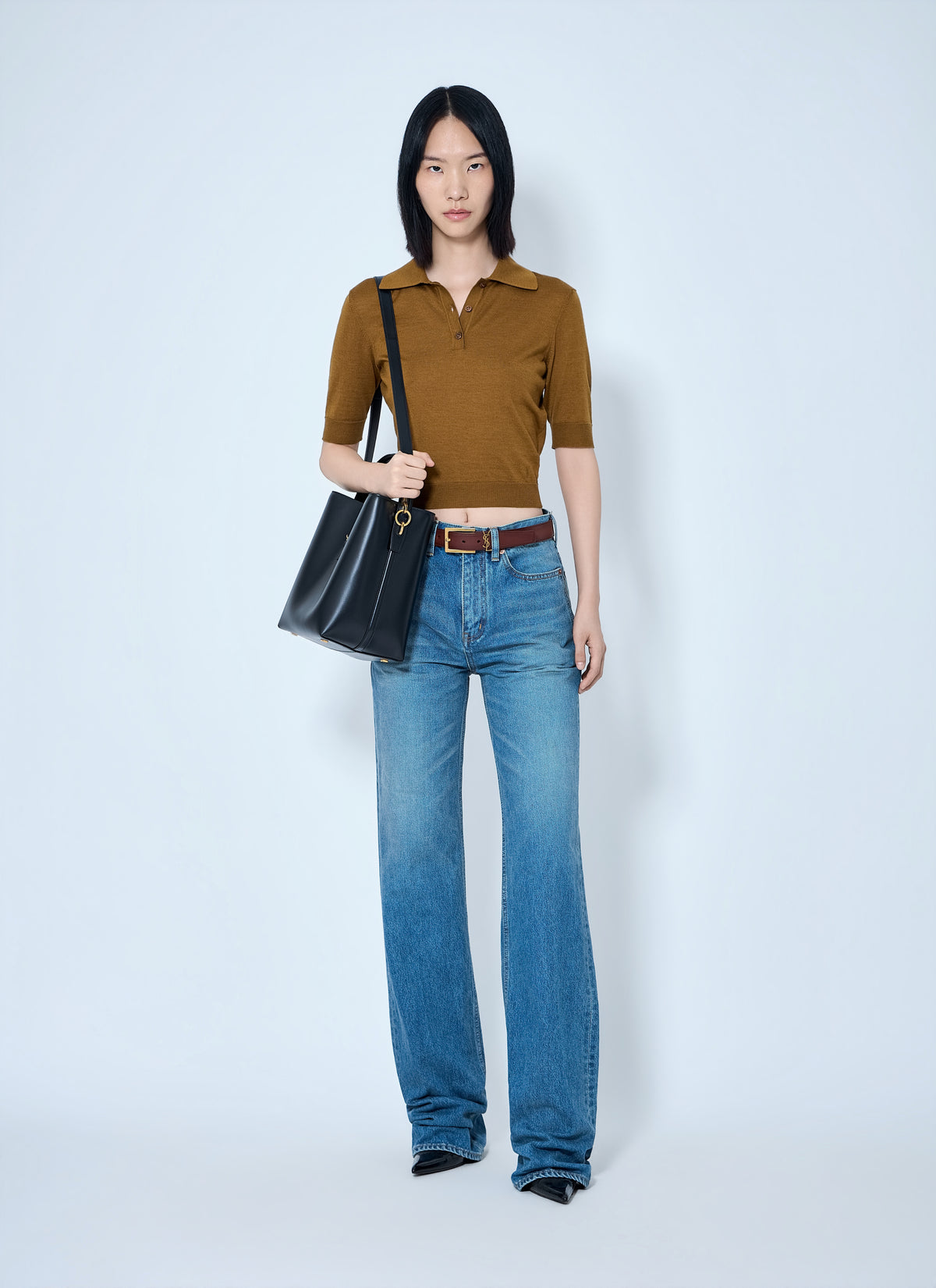 Saint Laurent Women Flared High-Waisted Five-Pocket Jeans