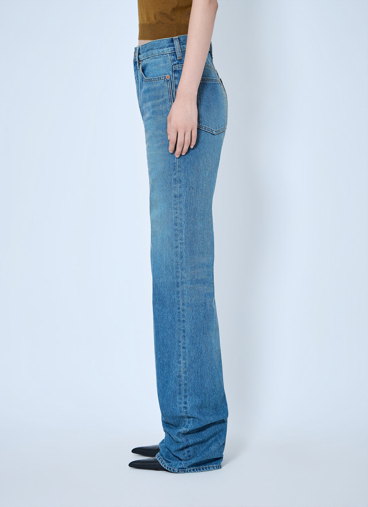 Saint Laurent Women Flared High-Waisted Five-Pocket Jeans