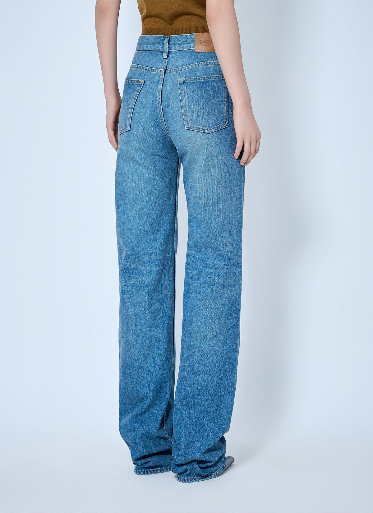 Saint Laurent Women Flared High-Waisted Five-Pocket Jeans