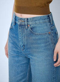 Saint Laurent Women Flared High-Waisted Five-Pocket Jeans
