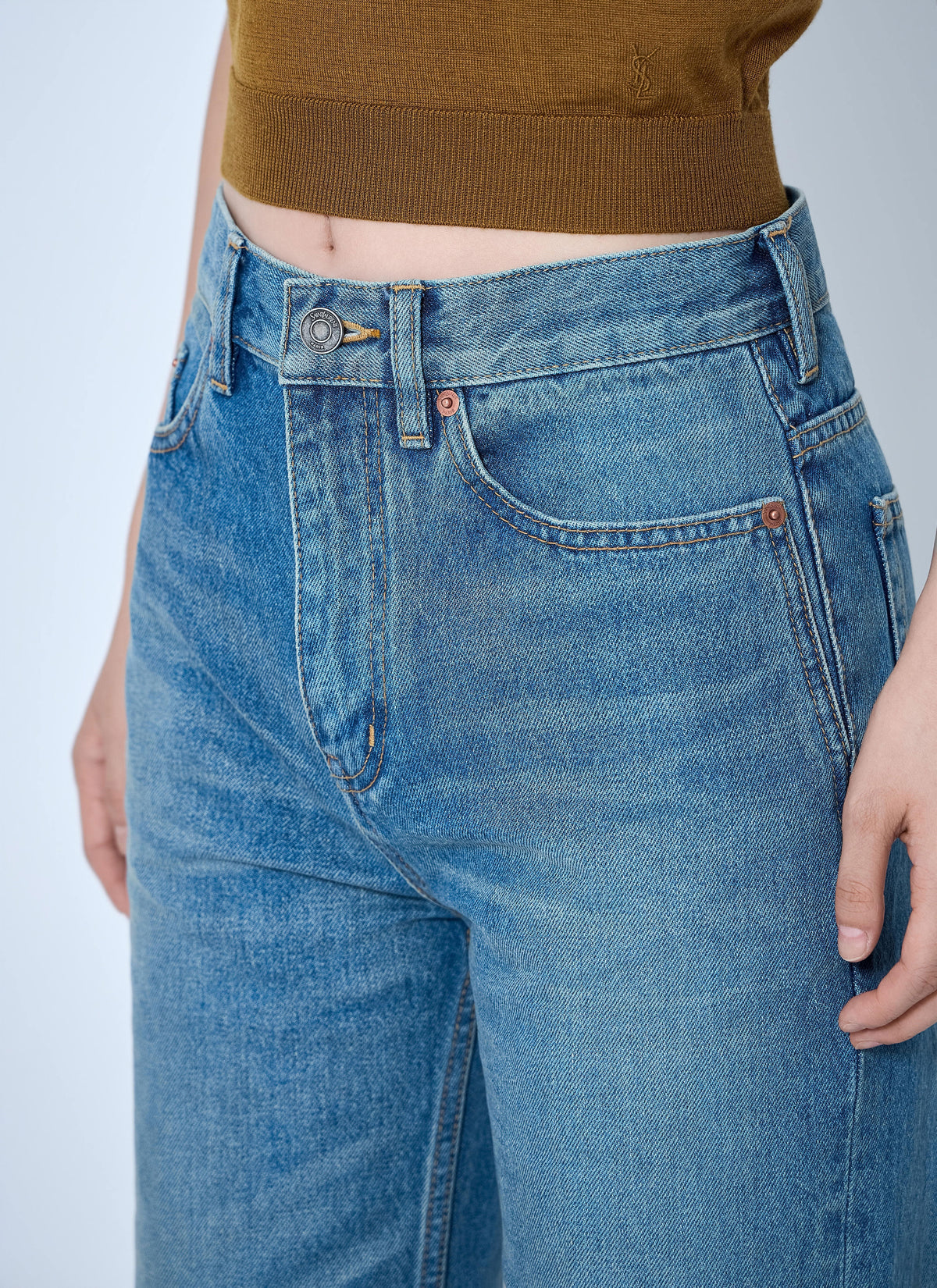 Saint Laurent Women Flared High-Waisted Five-Pocket Jeans
