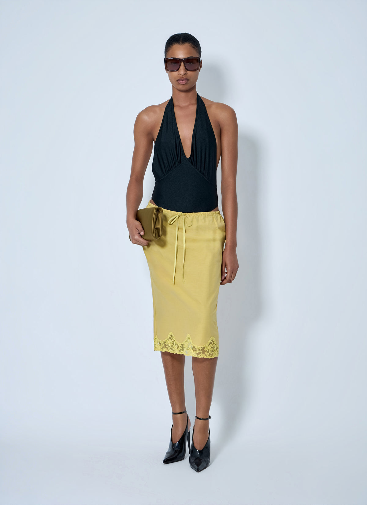 Saint Laurent Women Laced Half-Slip Skirt
